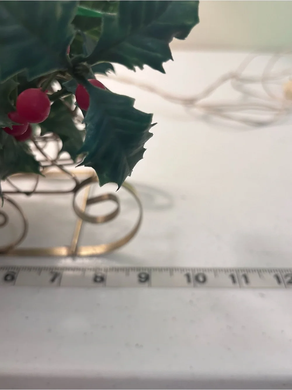 Vintage Christmas MCM Sleigh Table Decor Holly Floral Lux Retro Xmas Candelabra